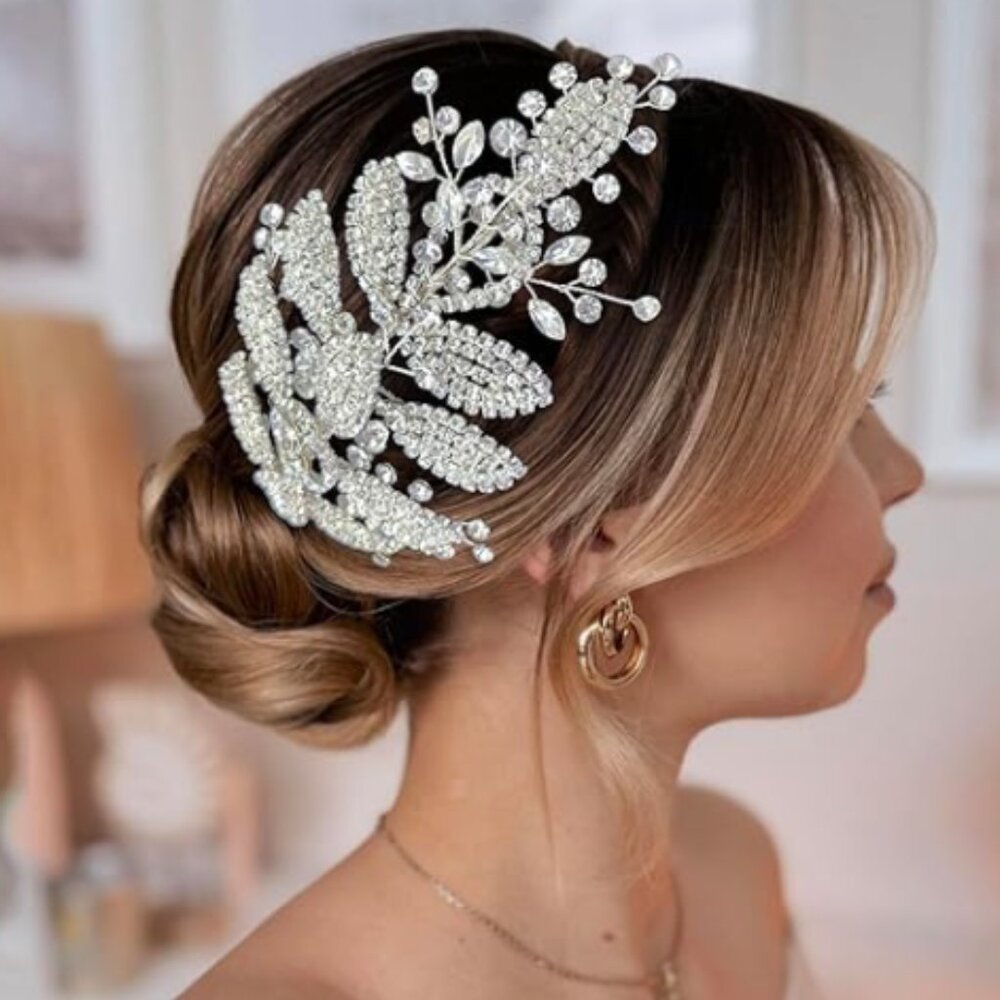 Bridal Headband, Wedding Headpiece (Silver)